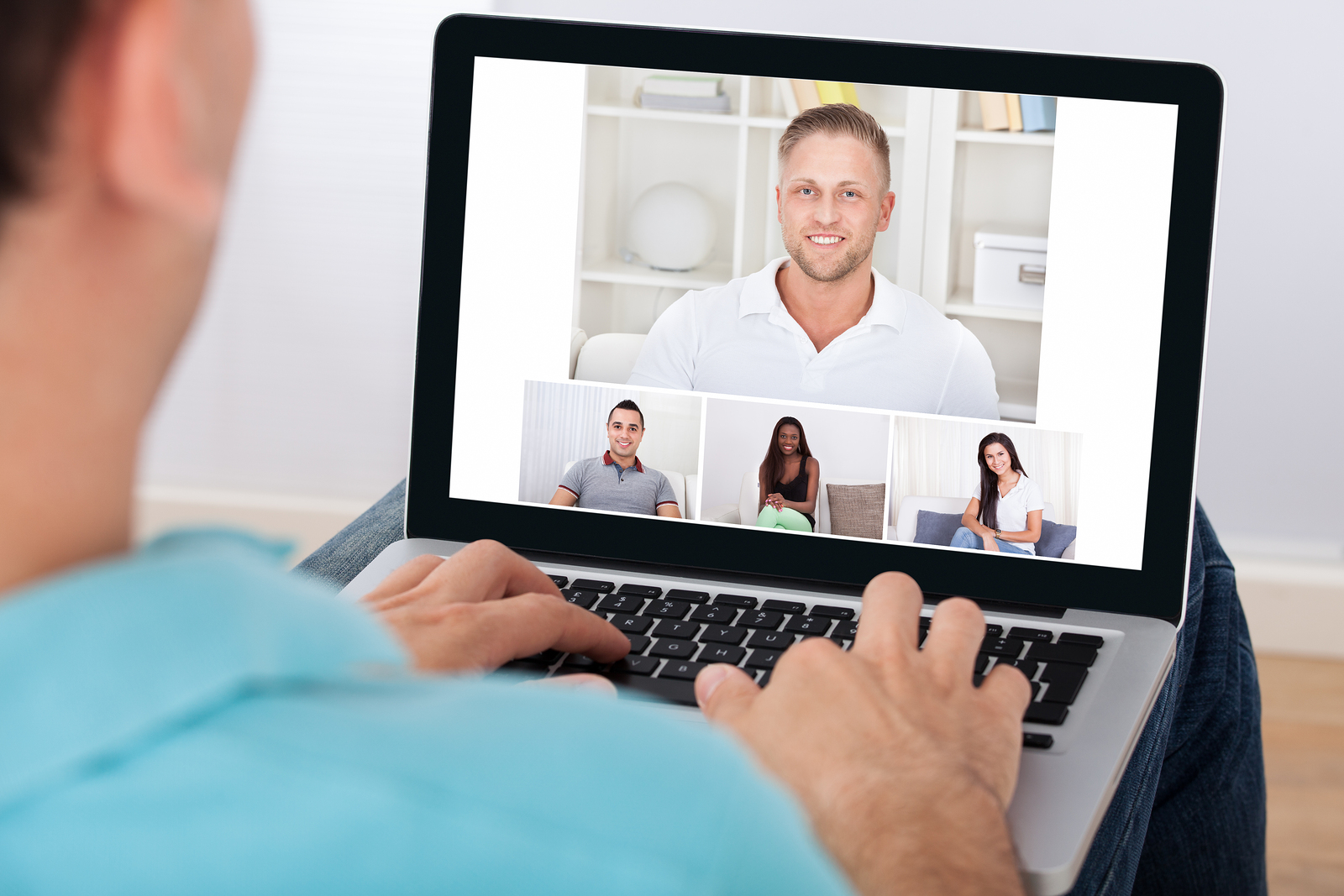 Man Having Video Conference With Counselor